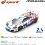 1:43 | Spark S6677 | McLaren F1 GTR LMGT1 | Bigazzi Team SRL 1996 #39 - N.Piquet - D.Sullivan - J.Cecotto 1:43 | Spark S6677 | McLaren F1 GTR LMGT1 | Bigazzi Team SRL 1996 #39 - N.Piquet - D.Sullivan - J.Cecotto