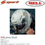 Helm 1:5 | Spark 5HF128 | Bell Helmet | Aston Martin Cognizant F1 Team 2023 #18 - L.Stroll Helm 1:5 | Spark 5HF128 | Bell Helmet | Aston Martin Cognizant F1 Team 2023 #18 - L.Stroll