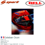 Helm 1:5 | Spark 5HF131 | Bell Helmet | BWT Alpine F1 Team 2023 #31 - E.Ocon Helm 1:5 | Spark 5HF131 | Bell Helmet | BWT Alpine F1 Team 2023 #31 - E.Ocon