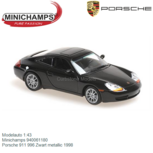 Modelauto 1:43 | Minichamps 940061180 | Porsche 911 996 Zwart metallic 1998 Modelauto 1:43 | Minichamps 940061180 | Porsche 911 996 Zwart metallic 1998
