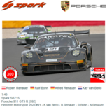 1:43 | Spark SB715 | Porsche 911 GT3 R (992) | Herberth Motorsport 2023 #91 - K.van Berlo - R.Renauer - R.Bohn - A.Renauer 1:43 | Spark SB715 | Porsche 911 GT3 R (992) | Herberth Motorsport 2023 #91 - K.van Berlo - R.Renauer - R.Bohn - A.Renauer