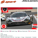 1:43 | Spark SB706 | McLaren 720S GT3 EVO | Optimum Motorsport 2023 #5 - S.de Haan - C.Fagg - D.Macdonald - F.Gamble 1:43 | Spark SB706 | McLaren 720S GT3 EVO | Optimum Motorsport 2023 #5 - S.de Haan - C.Fagg - D.Macdonald - F.Gamble