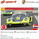 1:43 | Spark SB702 | Porsche 911 GT3 R (992) | Rutronik Racing 2023 #96 - T.Preining - L.Heinrich - D.Olsen 1:43 | Spark SB702 | Porsche 911 GT3 R (992) | Rutronik Racing 2023 #96 - T.Preining - L.Heinrich - D.Olsen