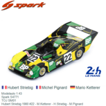 Modelauto 1:43 | Spark S4771 | TOJ SM01 | Hubert Striebig 1980 #22 - M.Ketterer - H.Striebig - M.Pignard Modelauto 1:43 | Spark S4771 | TOJ SM01 | Hubert Striebig 1980 #22 - M.Ketterer - H.Striebig - M.Pignard