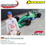 Modelauto 1:43 | Minichamps 510219133 | Jordan 191 Ford 2021 #33 - M.Schumacher Modelauto 1:43 | Minichamps 510219133 | Jordan 191 Ford 2021 #33 - M.Schumacher