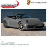 1:18 | Minichamps 155063034 | Porsche 911 Carrera 4 GTS cabriolet Grey 2020 1:18 | Minichamps 155063034 | Porsche 911 Carrera 4 GTS cabriolet Grey 2020