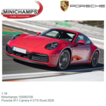 1:18 | Minichamps 155063100 | Porsche 911 Carrera 4 GTS Rood 2020 1:18 | Minichamps 155063100 | Porsche 911 Carrera 4 GTS Rood 2020