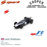 1:43 | Spark S8074 | Cooper T58 1961 #1 - J.Brabham 1:43 | Spark S8074 | Cooper T58 1961 #1 - J.Brabham