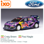 Modelauto 1:43 | IXO-Models RAM899.22 | Ford Puma Rally1 2022 #42 - C.Breen - P.Nagle Modelauto 1:43 | IXO-Models RAM899.22 | Ford Puma Rally1 2022 #42 - C.Breen - P.Nagle