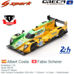 Modelauto 1:43 | Spark S8744 | Oreca 07 Gibson | Inter Europol Competition 2023 #34 - F.Scherer - A.Costa - J.Smiechowski Modelauto 1:43 | Spark S8744 | Oreca 07 Gibson | Inter Europol Competition 2023 #34 - F.Scherer - A.Costa - J.Smiechowski