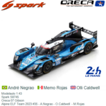 Modelauto 1:43 | Spark S8745 | Oreca 07 Gibson | Alpine ELF Team 2023 #35 - A.Negrao - O.Caldwell - M.Rojas Modelauto 1:43 | Spark S8745 | Oreca 07 Gibson | Alpine ELF Team 2023 #35 - A.Negrao - O.Caldwell - M.Rojas