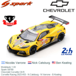 Modelauto 1:43 | Spark S8760 | Chevrolet Corvette C8.R | Corvette Racing 2023 #33 - N.Catsburg - N.Varrone - B.Keating Modelauto 1:43 | Spark S8760 | Chevrolet Corvette C8.R | Corvette Racing 2023 #33 - N.Catsburg - N.Varrone - B.Keating
