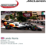 Modelauto 1:43 | Minichamps 537235004 | McLaren F1 MCL60 2023 #4 - L.Norris Modelauto 1:43 | Minichamps 537235004 | McLaren F1 MCL60 2023 #4 - L.Norris