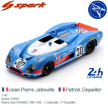 1:43 | Spark S3555 | Matra Sport MS650 1991 #30 - J.Jabouille - P.Depailler 1:43 | Spark S3555 | Matra Sport MS650 1991 #30 - J.Jabouille - P.Depailler