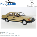 Modelauto 1:18 | Model Car Group MCG18412 | Mercedes Benz 300E Metallic Beige 1984 Modelauto 1:18 | Model Car Group MCG18412 | Mercedes Benz 300E Metallic Beige 1984