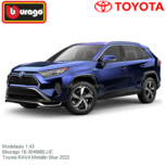Modelauto 1:43 | Bburago 18-30466BLUE | Toyota RAV4 Metallic Blue 2022 Modelauto 1:43 | Bburago 18-30466BLUE | Toyota RAV4 Metallic Blue 2022
