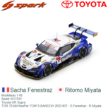 Modelauto 1:43 | Spark SGT031 | Toyota GR Supra | TGR TEAM KeePer TOM`S BANDOH 2022 #37 - S.Fenestraz - R.Miyata Modelauto 1:43 | Spark SGT031 | Toyota GR Supra | TGR TEAM KeePer TOM`S BANDOH 2022 #37 - S.Fenestraz - R.Miyata