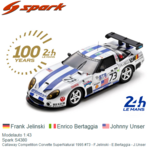 Modelauto 1:43 | Spark S4380 | Callaway Competition Corvette SuperNatural 1995 #73 - F.Jelinski - E.Bertaggia - J.Unser Modelauto 1:43 | Spark S4380 | Callaway Competition Corvette SuperNatural 1995 #73 - F.Jelinski - E.Bertaggia - J.Unser