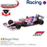 Modelauto 1:18 | Minichamps 117201611 | BWT Racing Point F1 Team RP20 2020 #11 - S.Pérez Modelauto 1:18 | Minichamps 117201611 | BWT Racing Point F1 Team RP20 2020 #11 - S.Pérez