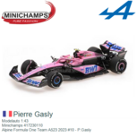 Modelauto 1:43 | Minichamps 417230110 | Alpine Formula One Team A523 2023 #10 - P.Gasly Modelauto 1:43 | Minichamps 417230110 | Alpine Formula One Team A523 2023 #10 - P.Gasly