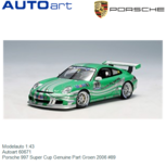 Modelauto 1:43 | Autoart 60671 | Porsche 997 Super Cup Genuine Part Groen 2006 #89 Modelauto 1:43 | Autoart 60671 | Porsche 997 Super Cup Genuine Part Groen 2006 #89