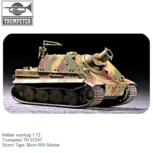 Militair voertuig 1:72 | Trumpeter TR 07247 | Sturm Tiger 38cm R61 Mortar Militair voertuig 1:72 | Trumpeter TR 07247 | Sturm Tiger 38cm R61 Mortar