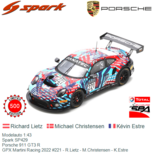 Modelauto 1:43 | Spark SP429 | Porsche 911 GT3 R | GPX Martini Racing 2022 #221 - R.Lietz - M.Christensen - K.Estre Modelauto 1:43 | Spark SP429 | Porsche 911 GT3 R | GPX Martini Racing 2022 #221 - R.Lietz - M.Christensen - K.Estre